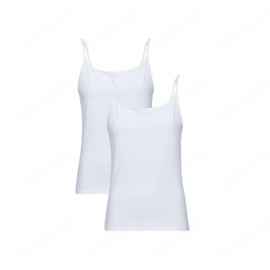 MEXX Damen Spaghettitraegerhemd 2 Stueck tailliert geschnitten Weiss XL