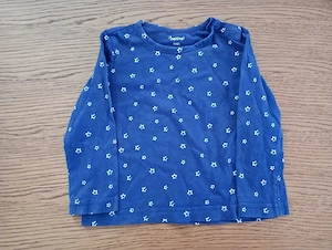 Langarmshirt blau mit Sternen 74 80 Impidimpi 