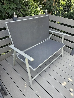 Gartensitzbank, 2-Sitzer, Alu Stahl klappbar, ca. 1,20 mtr breit