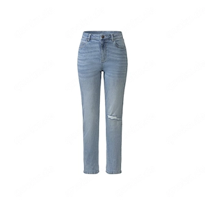 esmara  Damen Jeans, Straight Fit, hoher Baumwollanteil (Hellblau, 44 30)