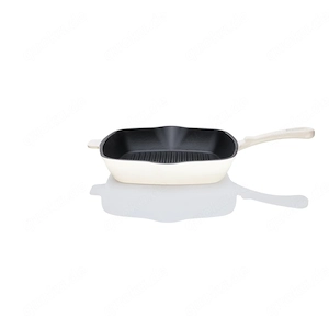 LIVARNO home Gusseisen Grillpfanne mit beidseitigem Ausgiesser beige
