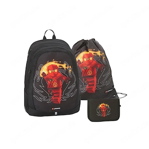 LEGO Schulranzen Set Light 3 teilig Ninjago rot