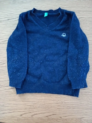 Pullover blau uni 80 Benetton 