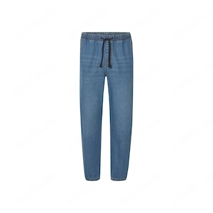 LIVERGY  Herren Sweat-Denim-Joggers, schmal geschnitten (Hellblau, 50)