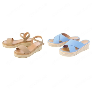 esmara  Damen Keilsandalen, im sommerlichen Bast-Look
