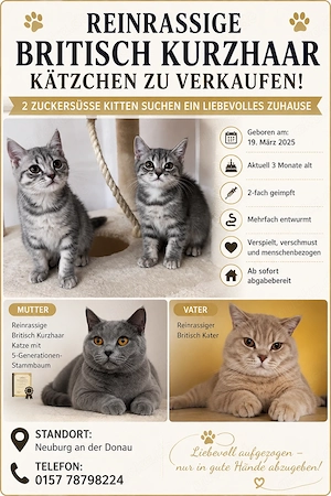 Britisch Kurzhaar Kitten suchen ein liebevolles Zuhause