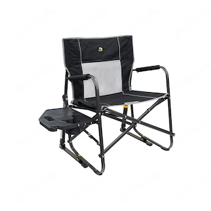 GCI Freestyle Rocker XL Campingstuhl mit Schaukelfunktion und Seitentisch Black