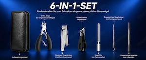 Fußnagelschere Dicke Nägel Eingewachsene Zehennägel Set 6er Fußpflege Werkzeug Nagelfeile
