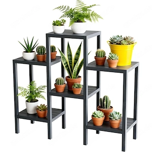 Ribelli 6-stufiges Blumenregal, grau