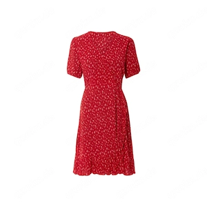 esmara Damen Kleid mit V Ausschnitt Rot M 40 42