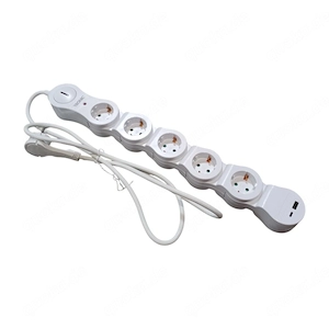 TRONIC Steckdosenleiste mit USB wendig weiss
