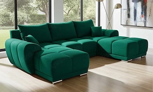 Modernes Ecksofa TERRA U | Mit Schlaffunktion | DL-Auszugsautomatik