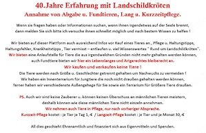 Priv. Auffangstation für Landschildkröten seit 46 Jahren, Aufnahme, Topps, Hilfe