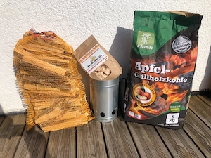 Sommer Grillpaket, Grillkohle Anfeuerholz ...