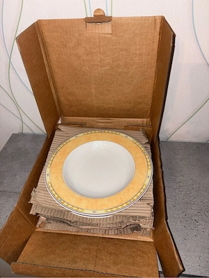 Kahla 5 Suppenteller Ghibli Yvonne gelb tiefe Teller D=23 cm