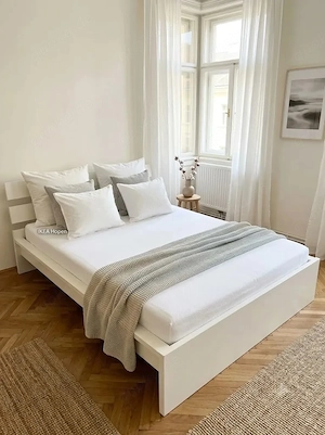IKEA Bett  HOPEN  140x200 Weiß mit Lattenrost