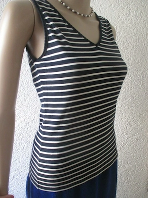 NEU Marine Sailor Maritim Navy- Style Streifen Tank Träger- Top T-Shirt Armor-lux 36-38 S blau weiß