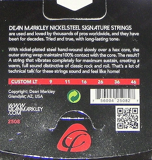 NEU* OVP* Dean Markley Signature CUSTOM LT 2508 *CLT 2508  E-Gitarrensaiten Stärke 9-46 Bild 3