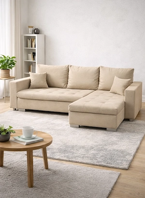 Ecksofa BRUNO | Schlaffunktion | Bettkasten