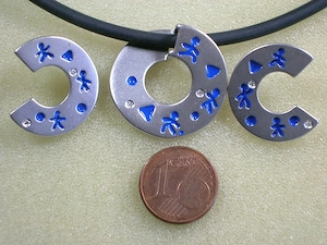 Set Sportmännchen 333 Weiß-Gold 11,17 g Diamanten