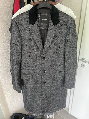 ZARA Mantel Herren Parka Winterjacke Gr. M Glitzer Schwarz