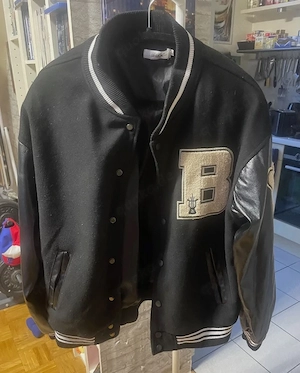 IFIKK Herren Jacke Baseball Sportjacke Sweatjacke College Schwarz L