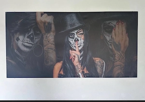 Großes Wandbild XXL 200   100 cm   Totenkopf   Tattoo Style   Blickfang