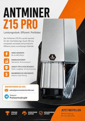 Bitmain Antminer Z15 Pro   820 840 860 KSol s | ZCash-ASIC-Miner | Neu & Originalverpackt