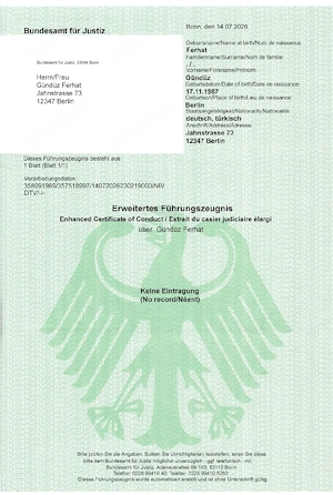 Kaufen sie Führungszeugnis  ohne Einträge (Waa-zap; oI52I I9o7636)