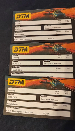 Last Minute: 3x DTM DTM Tickets Oschersleben MORGEN (2 Erw. + 1 Kind)