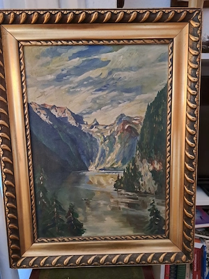 Wertvolles Gemälde  Königssee  mit massivem Holzrahmen