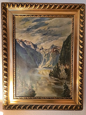 Wertvolles Gemälde  Königssee  mit massivem Holzrahmen