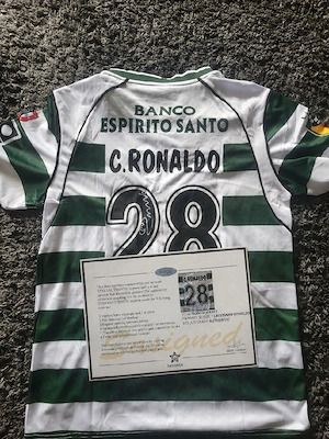 Cristiano Ronaldo Original Signiertes Sporting CP Trikot   SASigned COA   CR7 Autogramm