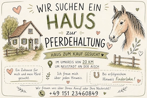 Gesucht: Haus zur Pferdehaltung um Nea 
