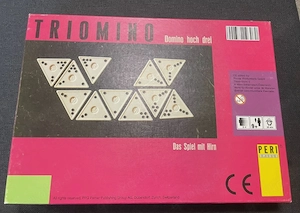 Triomino Peri Spiel Brettspiel Gesellschaftsspiel Domino Legespiel Vintage