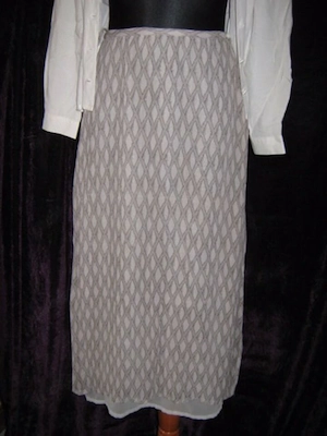 NEUw Edel Original VINTAGE Long Lang Maxi Seiden Chiffon Rock usha 34- 36  XS- S cremé- beige- nude