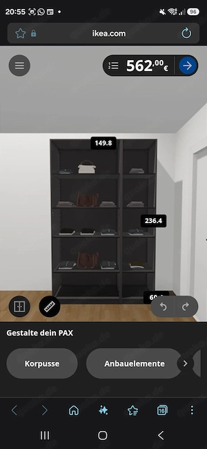 IKEA PAX Kleiderschrank 150 x 236 cm | Dunkelgrau
