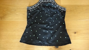 Spagetti Träger Top Shirt Tanktop zum Binden schwarz Gr. M