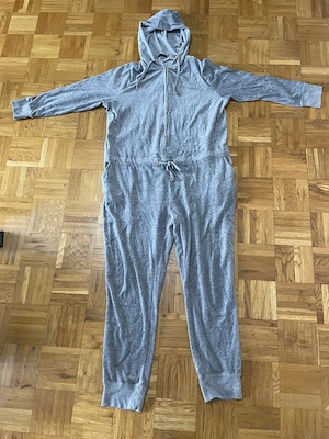 Body by Tchibo, Jumpsuit Overall mit Kapuze Größe: 44 46  body Grau Top Zustand