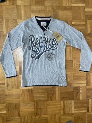 Petrol, Langarmshirt, Größe: S, Grau, Baumwolle, Print, Herren Baseball NEU