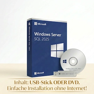 Windows Server SQL 2025   16 Core Lizenz | Unbegrenzte User | Dt. Support & Rechnung mit MwSt