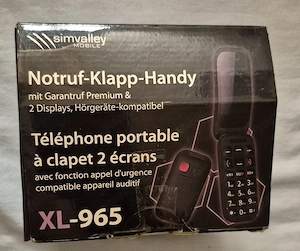 Simvalley Mobile XL-965 Senioren-Klapphandy mit SOS-Notruf & 2 Displays (OVP)