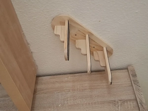 Neue Katzentreppe mit 3 Stufen und Befestigung  12  