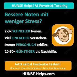 Zeugnis nicht so toll? - HUNSE hilft Dir! - Mit KI-Nachhilfe. Bild 2