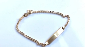 750 Goldarmband mit Gravurplatte   18 Karat Gelbgold   3g, ca. 16 cm