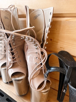 Pole Dance Stiefel High Heels getragen, Gr 36 