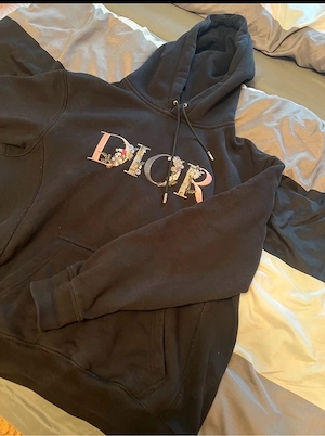 DIOR Hoodie mit florastickerei Größe S Schwarz