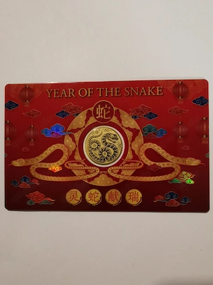 Goldmünze in Coincard "Year of the Snake" 1 1000 oz 999er Feingold, nur 50.000 Stück!