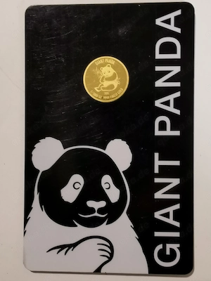 Goldmünze in Coincard "Panda" .9999 Gold, 1 1000 oz Auflage nur 10.000 Stück! Polierte Platte