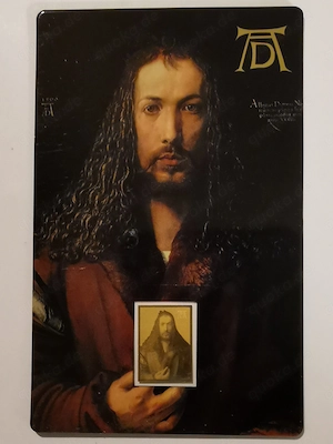 Goldbarren berühmte Maler "Albrecht Dürer - Selbstporträt" in Coincard, 1 1000 oz 999er Feingold